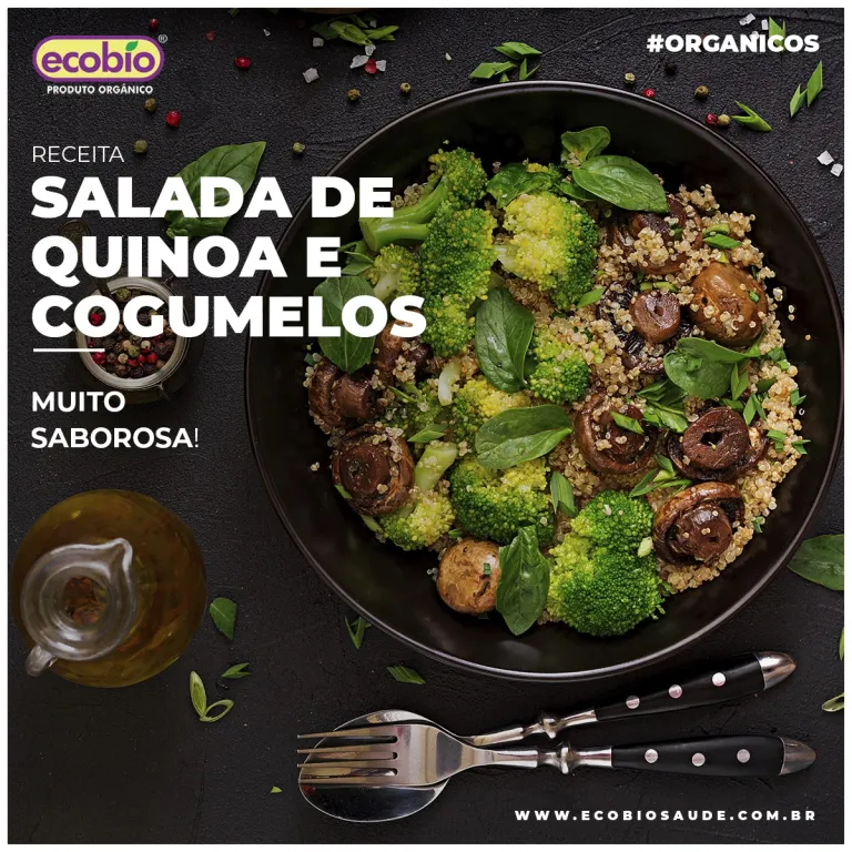 Salada de Quinoa e Cogumelos